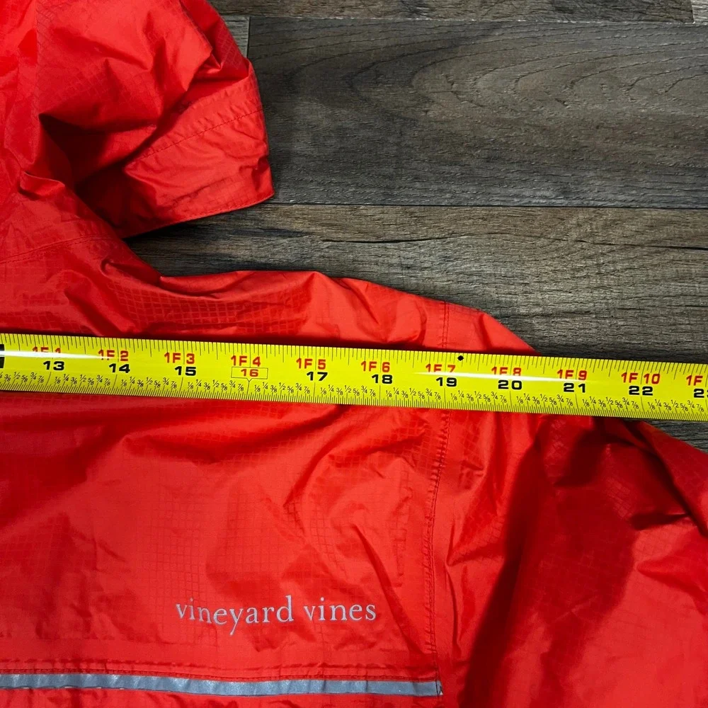 Vineyard Vines Rain Jacket Windbreaker Men's Medium Red Performance Hooded